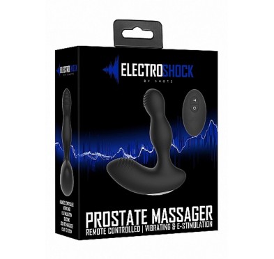 Remote Controlled E-Stim & Vibrating Prostate Massager - Black